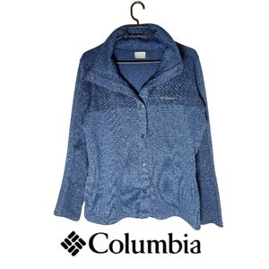 Columbia Blue Fleece Warm Button Sweater